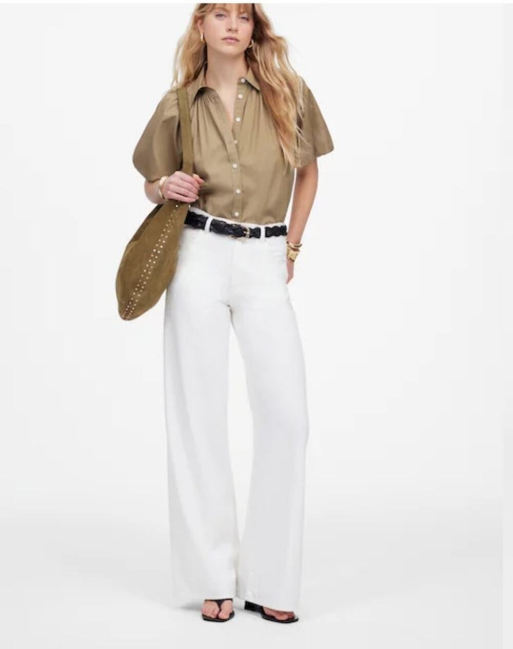 NWT Madewell Superwide-Leg Jeans: Airy Denim Edition White 28